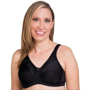 TruLife Women’s 38C 210 Barbara Mastectomy Bra Black Wire Free Lined Lace NEW